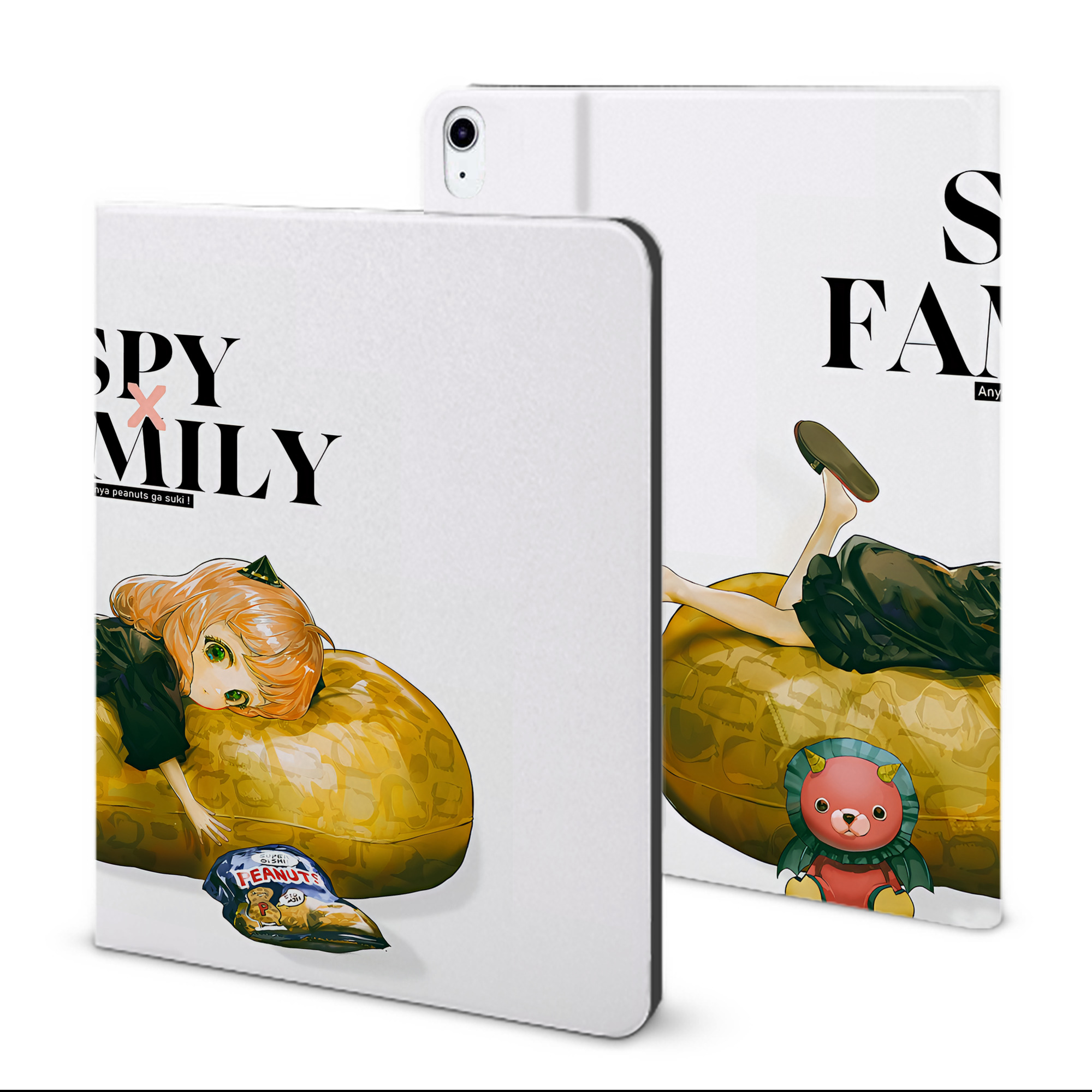 （画像用） SPY×FAMILY间谍家家酒 IPad ケース ブック型 PUレザー TPU 耐衝撃 軽量 薄型 ペン収納なし 全面保護 IPad 各モデル対応
